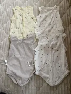 ベビー肌着 60 70コットン100% 星柄　犬柄　タンクトップ　ロンパース