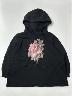 GU×UNDERCOVER花柄プリント　ブラック　パーカー　XXLサイズ