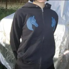 Labyrins￤パーカー Labyrins Dont Cry Horse Zip Hoodie Navy | Shury