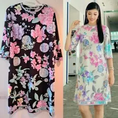 美品】LEONARD PARIS シルクワンピース 38 - メルカリ