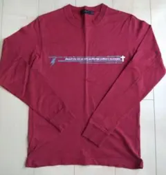 MEN'S BIGI エンジ長袖カットソー テキストプリント