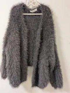 marjour ファー風グレー長袖カーディガンのサムネイル