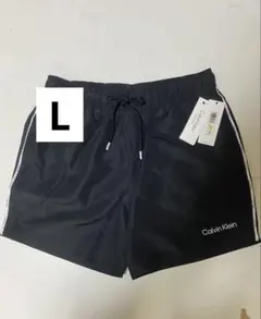 【新品】日本未発売Calvin Klein カルバンクライン ロゴ水着　黒M L