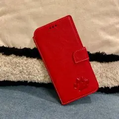 【iPhone7.8.se2.3専用】高級牛革肉球手帳型ケースレッド 新品未使用