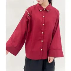 axes femme ショルダージップビッグシャツ ワイン F 未使用のサムネイル