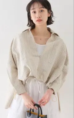 【SEEALL / シーオール】 SQUARE STRIPEシャツのサムネイル