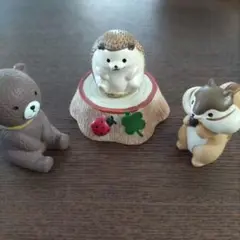 クマ ハリネズミ リス 置物 セット
