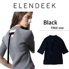 ELENDEEK バックベルトハーフスリーブニット　ブラック　FREEのサムネイル