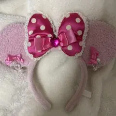 ディズニー ミニーピンクカチューシャ イヤリング