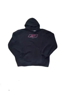 【希少US XL】00s Reebok リーボック パーカー 黒 赤ロゴ Y2K