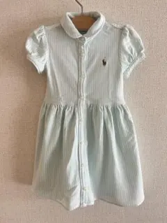 【子ども服✴︎ POLO Ralph Lauren】水色 ストライプ ワンピース