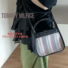 TOMMY HILFIGER ショルダー/ハンドバッグ /ネイビー/ストライプ
