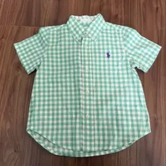 Ralph Lauren 緑のチェック柄シャツ 18M/80センチ
