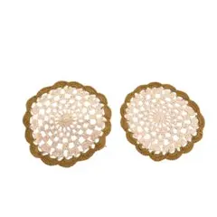 レース編み コースター 2個セット