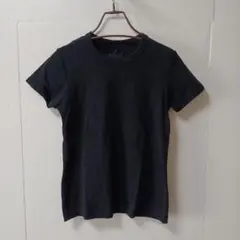 無印良品　涼感汗じみしにくいクルーネック半袖Ｔシャツ　ブラック　M