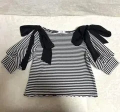 one after another NICE CLAUP ストライプ半袖トップス