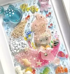七夕と朝顔 人魚姫 インテリア シーグラスアート 玄関飾り レトロ アクアリウム 七夕と朝顔 人魚姫 インテリア シーグラスアート 玄関飾り レトロ