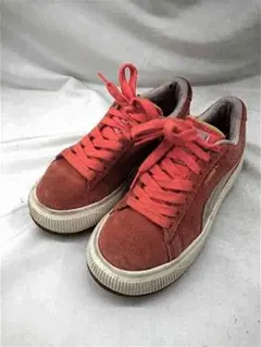 &プーマ スウェード クラシック スニーカー オレンジ 23.5 レディース