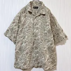 FADED GLORY アロハシャツ XL カーキ セージグリーン 開襟 総柄のサムネイル