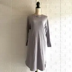 ユニクロ【S】ワッフル地 コットンブレンド ポケット付き／カットソーワンピース