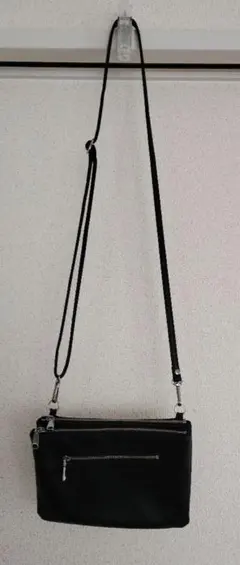 H＆M ダブルジップ ショルダーバッグ 黒