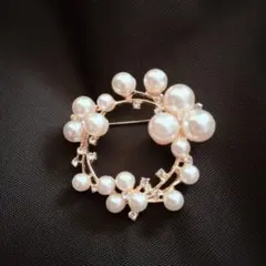 ☆【新品】パールブローチ コサージュ フォーマル 卒業式 入学式 ゴールド新品