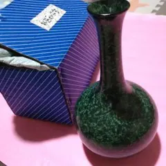 青銅風緑一輪挿し花瓶　高さ25センチ　レトロ