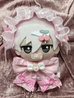 10㎝ ちびぐるみ にじぱぺ ぬい服 リボン付き子ひつじボンネット