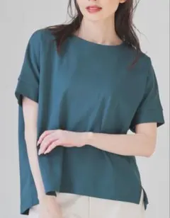 GLACIER lusso ブルーグリーン 汗ジミ軽減加工　Tシャツ　カットソーのサムネイル