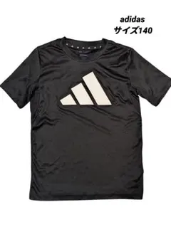 【アディダス】速乾Tシャツ adidas ブラック Tシャツ 140 黒 半袖