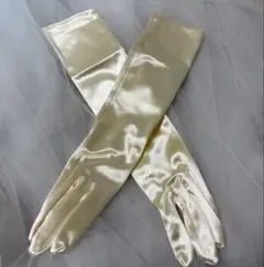 アイボリー サテン ロンググローブ