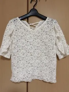 MISCH MASCH レース ブラウス ホワイト 半袖 ミッシュマッシュのサムネイル