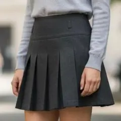 美品 ジャイロ JAYRO フレアスカート S グレー プリーツ ウール風