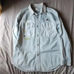 AAPE BY A BATHING APEロゴパッチ ペイント刺繍 デニムシャツのサムネイル