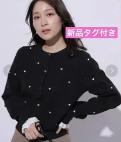 週末☆Apuweiser-riche ハート刺繍カラーカーデ 紺 - メルカリ