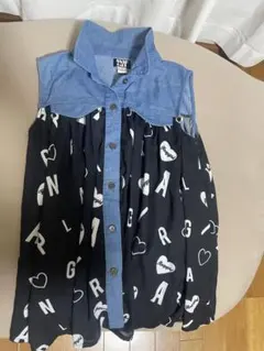 ANAP GIRL デニム切替 半袖シャツ Mサイズのサムネイル