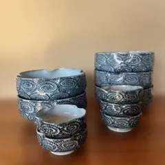 印判　染付け　蕎麦猪口　湯呑茶碗　6客　⑤ 印判 染付け 蕎麦猪口 湯呑茶碗 6客 ⑤ - メルカリ