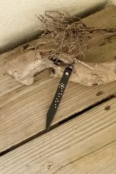 大人気 本革レザーキーホルダー スタッズ使用 フラワーデザイン キャリー HTC