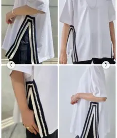 ビアズリー　鍵編みサイドスリットＴシャツのサムネイル