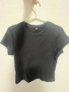 ブラック クロップドTシャツ Lサイズ