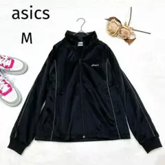 アシックス　ジャージ　長袖　ブラック　Mサイズ　トレーニング　練習着　スポーツ