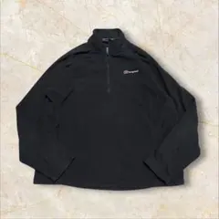 00S バーグハウスフリース ジップ 刺繍ロゴ ユーロ古着 薄手 プルオーバー