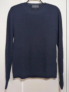 tsuki.s/ツキドットエス 強撚ウェーブヤーン畦編みクルーネックニット