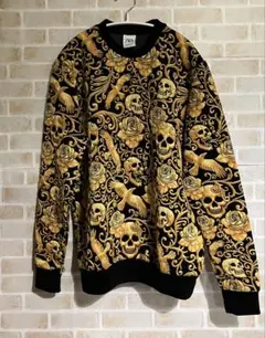 ZARA スカルとバラ 刺繍トレーナー