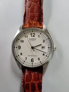 稼働 CASIO クォーツ MTP-1175 腕時計 ホワイト文字盤