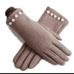 手袋レディース　ピンク　パール　上品　エレガンス　暖かい　防寒対策weq