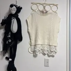 axes femme♡ニットベスト裾レースつき