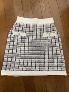 INGNI ホワイト・ブラック チェック ミニスカート