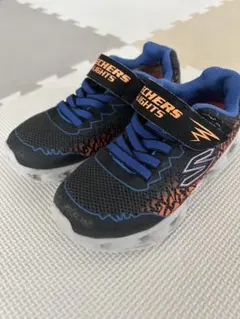 SKECHERS Lights 黒オレンジ スニーカー