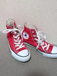コンバース　オールスター　ハイカット　スニーカー　赤　レディース